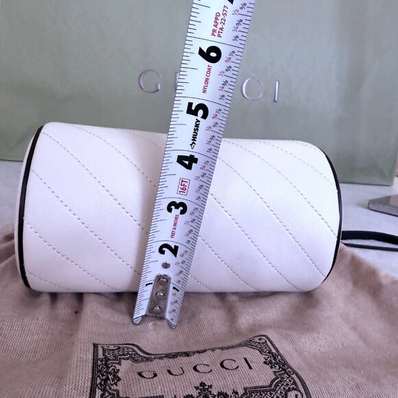 Gucci 760710 Blondie Mini Cylinder Shoulder Bag White Leather - Picture 13 of 15